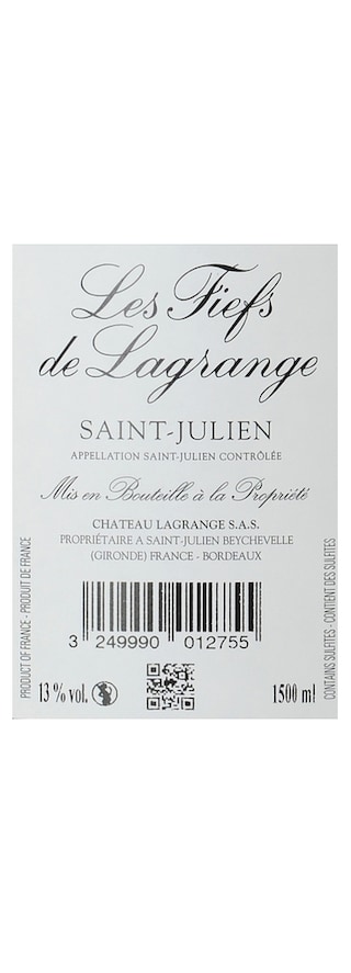 Les Fiefs De Lagrange | Saint-Julien Grand Cru Classé | 2012 