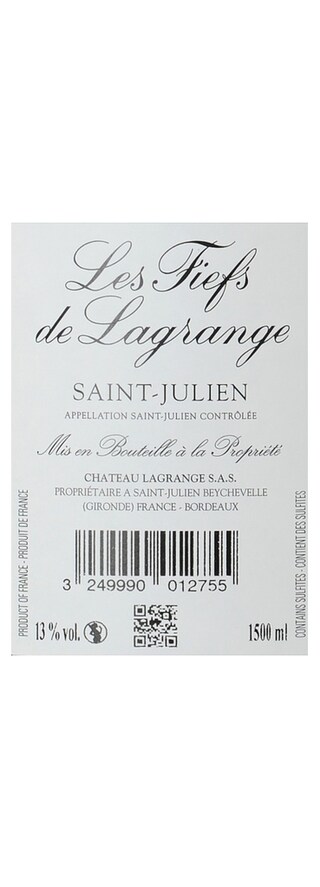 Les Fiefs De Lagrange | Saint-Julien Grand Cru Classé | 2012 