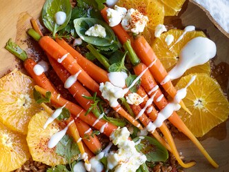 Salade d'épeautre aux carottes et à l'orange