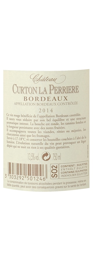 FR BORDEAUX BORDEAUX | Château Curton La Perrière 14 Rouge 