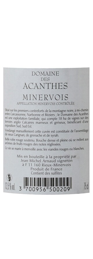 France - Frankrijk | Minervois AOP | Domaine des Acanthes Rouge 