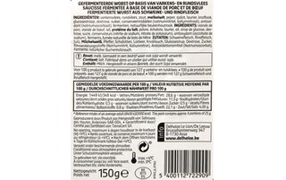 Delhaize | Saucisson d'Ardenne | A l'ail | Tranches 