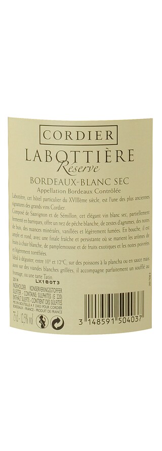 FR BORDEAUX BORDEAUX | Labottiere Reserve 14 Blanc 