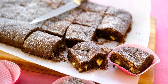 Brownies met pure en witte chocolade