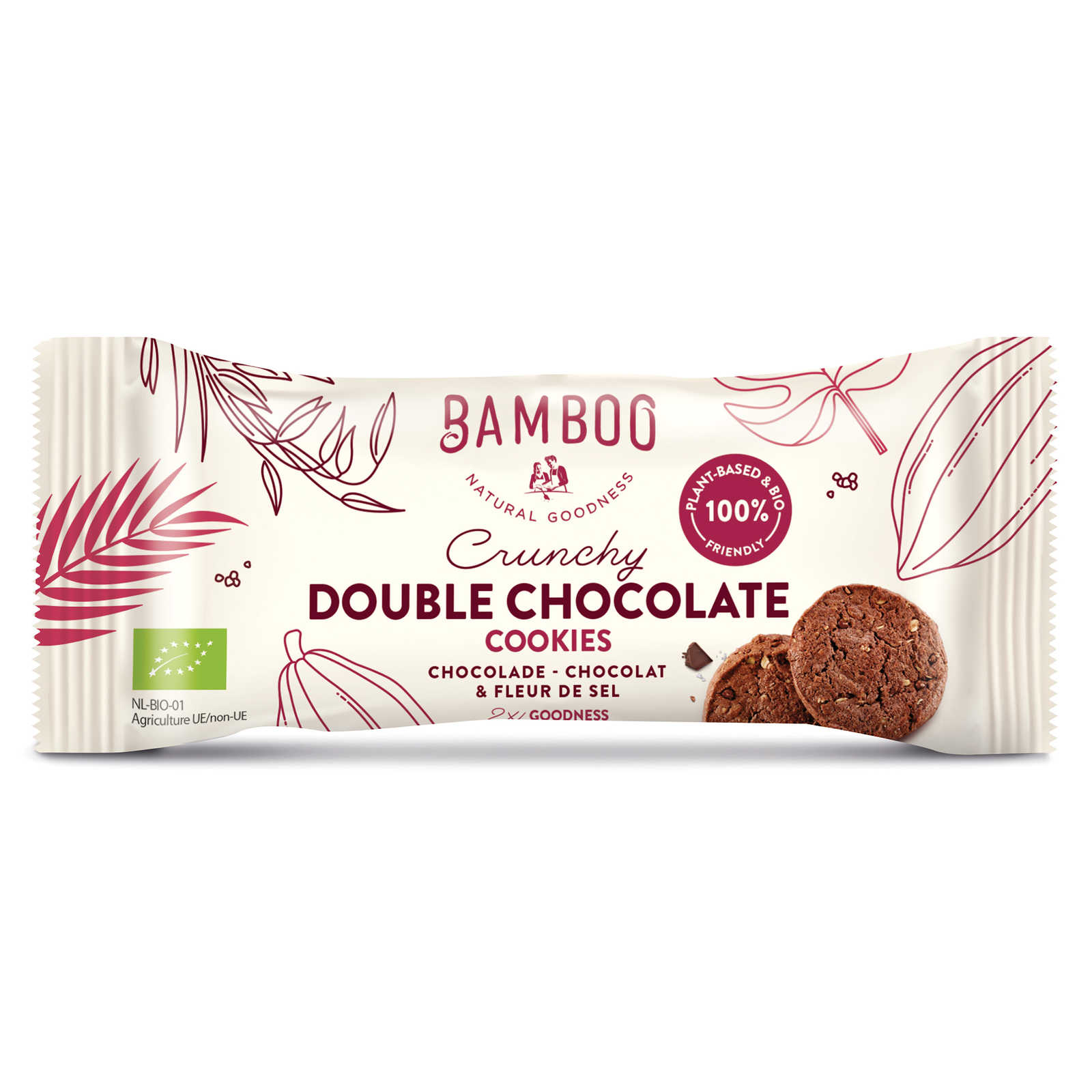 Bamboo Goodness Koekjes Dubbele chocolade Fleur de sel Bio 40