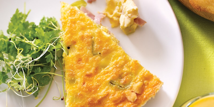 Quiche met prei en ham