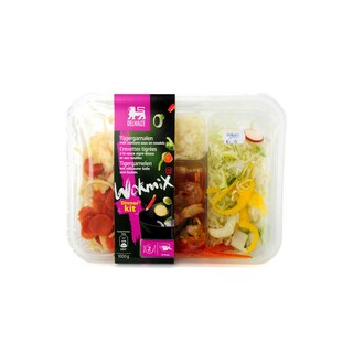 Delhaize | Wokmix | Tijgergarnalen | Zoetzuur | Noedels 
