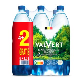 Valvert | Eau minérale | Non pétillante | PET | 4+2 gr. 