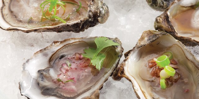 Huitres à la vinaigrette au chili