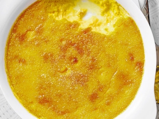 Crème brûlée met wortelen