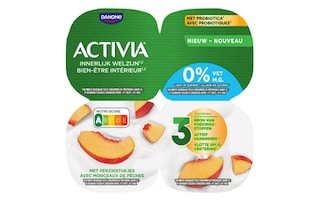 Activia | Yoghurt | Perzik | 0% v.g. | Probiotica 4 x 125 gr