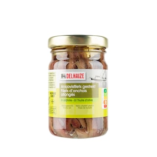 Delhaize | Ansjovis | Reepjes | Gestrekt | Olijfolie 