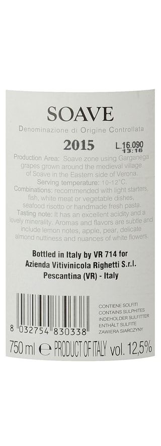 Italie - Italië | Veneto D.O.C. | Righetti Soave 