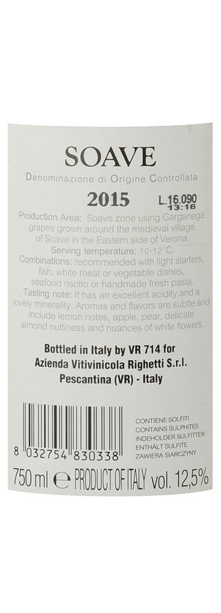 Italie - Italië | Veneto D.O.C. | Righetti Soave 