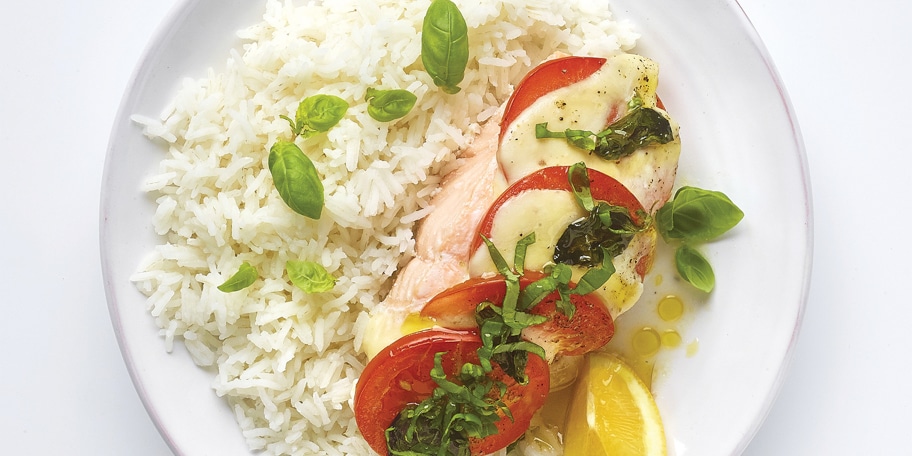 Zalm in papillot à la caprese