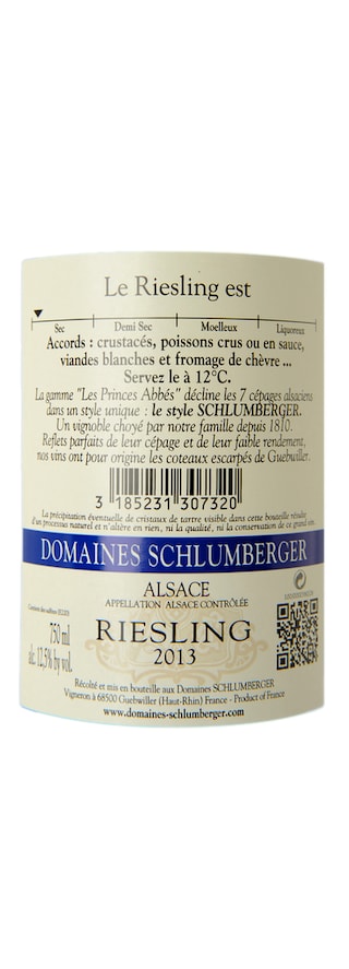 FR ALSACE RIESLING | Alsace - Riesling AC | Les Princes Abbés Schlumberger 13 