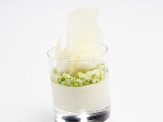 Yoghurt limoen, appel en vanille