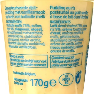 Delhaize | Rijstpap | vanille | 2+1 gratis 