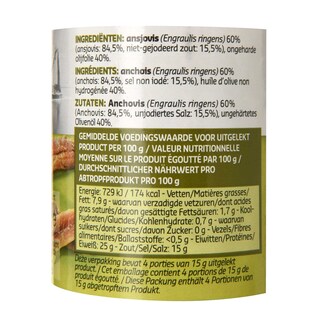 Delhaize | Anchois | Filets | Allongés | Huile d'olive 60 gr