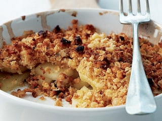 Crumble met appels en noten