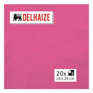 Delhaize | Serviettes | love rose | 24x24 