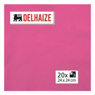 Delhaize | Servetten | love roze | 24x24 