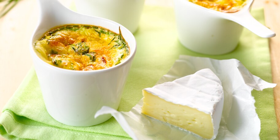 Petits flans au fromage et à la ciboulette