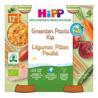 Hipp | Légumes-Pâtes-Poulet | Bio | 12M 2 x 250 gr