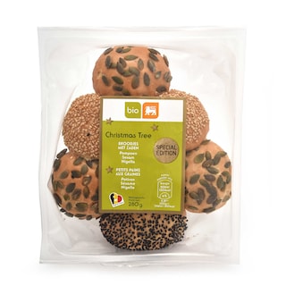 Delhaize | Bio | Pain portioné | Sapin de Noël | Bio 