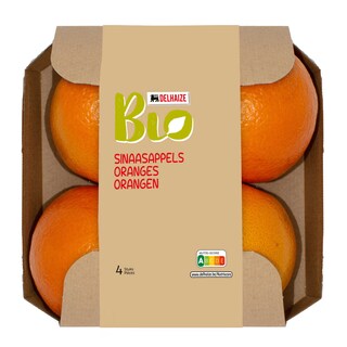 Delhaize | Oranges de table | 4 pièces | Bio 1 kg