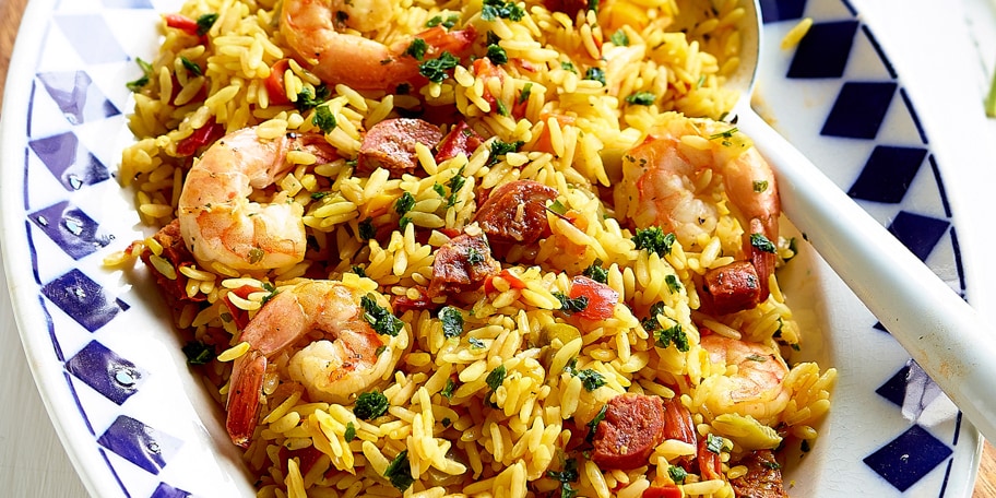 Riz aux crevettes et au chorizo