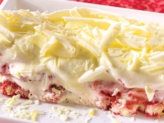 Tiramisu met aardbeien en witte chocolade