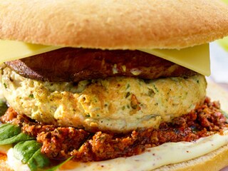 Kalkoenburgers met portobellochampignons