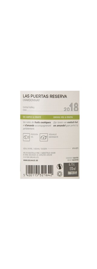 Chili | Central Valley | Las Puertas Reserva Chardonnay 