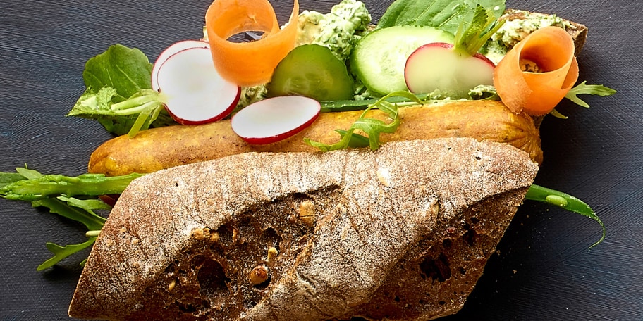 Hot dog végétarien