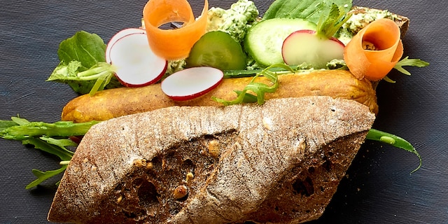Hot dog végétarien