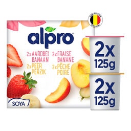 Aardbei-Banaan | Perzik-Peer | Plantaardig alternatief voor yoghurt