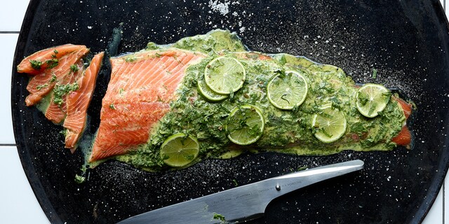 Zalmgravlax met gin