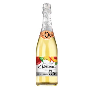 Stassen | Cidre | Pêche | Sans alcool | Bouteille 75 cl