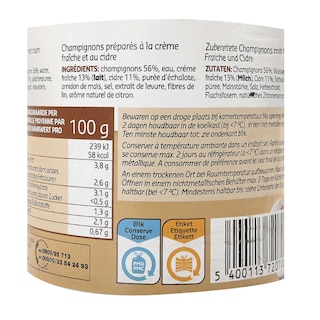 Delhaize | Champignons | Emincés | A la normande 