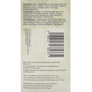 Delhaize | Bio | Kruidenthee | Spijsvertering | Zakjes | Bio 20 x 1,5 gr