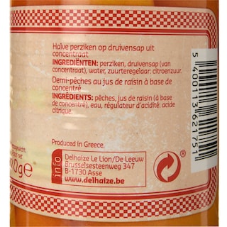 Delhaize | Perziken | Half | Sap | Blik 240 gr