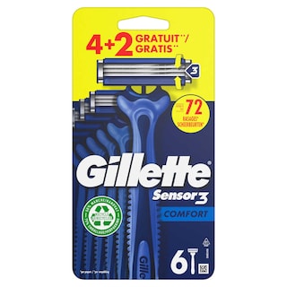 Gillette | Wegwerpscheermes | Sensor 3 | Comfort | 4+2st 