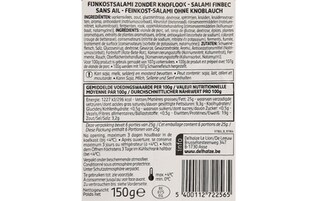 Delhaize | Salami finbec sans ail 