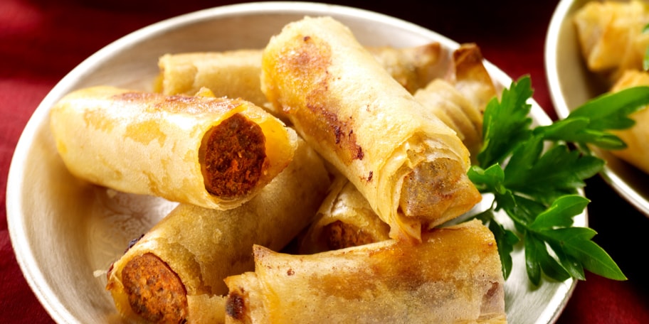 Briouats van merguez en tomatensalade