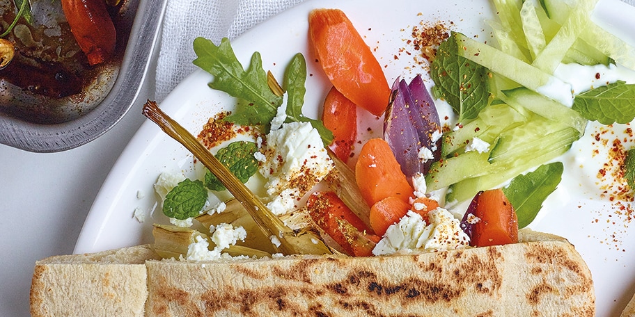 Pita met gegrilde groenten