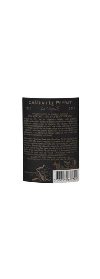 France - Frankrijk | Bordeaux - Côtes de Castillon | Château Le Peyrat La Chapelle 2015 Rood 