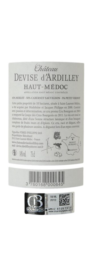 Bordeaux - Haut Médoc | Château Devise d'Ardilley 2010 
