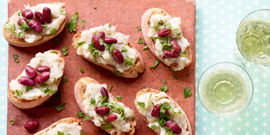 Bruschetta's met puree van aardperen