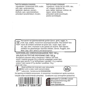 Delhaize | Varkenskefta | Chorizo 
